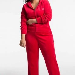 Juicy Couture Plus-Size Small Bling Velour Track Pants