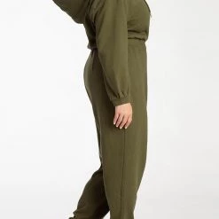 Juicy Couture Plus-Size French Terry Hooded Cargo Jumpsuit Apparel