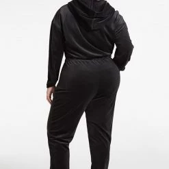 Juicy Couture Apparel Plus-Size Velour Hooded Jumpsuit