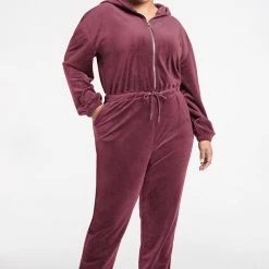 Juicy Couture Sales 13 Juicy Couture Apparel Plus-Size Velour Hooded Jumpsuit