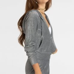 Juicy Couture Track Shimmery Corduroy Velour Hoodie