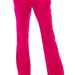 Juicy Couture Low Rise Snap Pocket Velour Track Pants