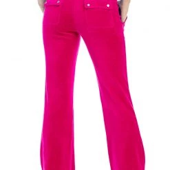 Juicy Couture Low Rise Snap Pocket Velour Track Pants
