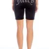 Juicy Couture Remixed Big Bling Velour Biker Shorts