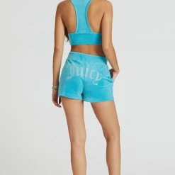 Juicy Couture Big Bling Velour Shorts The Bling Shop