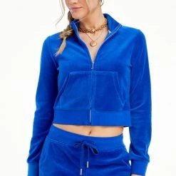 Juicy Couture Mockneck Velour Track Jacket