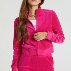 Juicy Couture Mockneck Velour Track Jacket