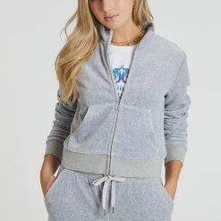 Juicy Couture Mockneck Velour Track Jacket