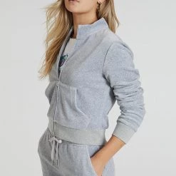 Juicy Couture Mockneck Velour Track Jacket