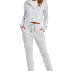 Juicy Couture Track Embossed Velour Hoodie