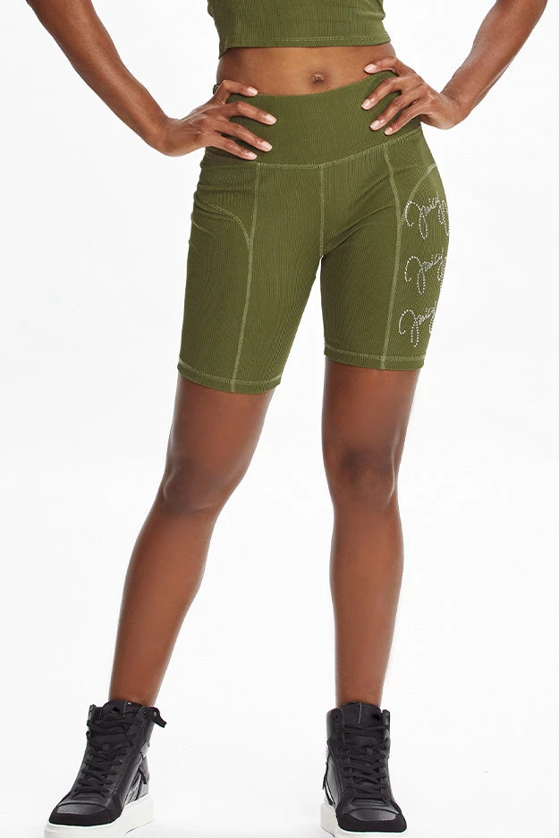 Juicy Couture Script Bling Rib Biker Shorts New 3 Juicy Couture Script Bling Rib Biker Shorts New