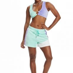 Juicy Couture Colorblock Velour Retro Shorts New