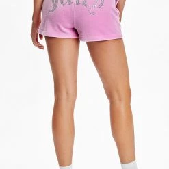Juicy Couture Big Bling Velour Track Shorts New