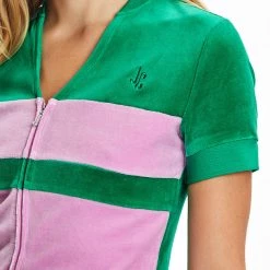 Juicy Couture Short Sleeve Colorblock Velour Track Jacket