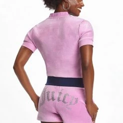 Juicy Couture Short Sleeve Colorblock Velour Track Jacket New