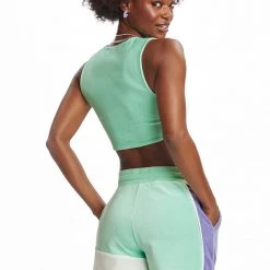 Juicy Couture New Colorblock Ring Velour Crop Top