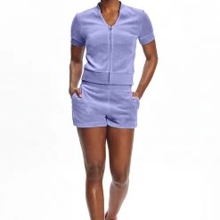 Juicy Couture Short Sleeve Big Bling Velour Track Jacket