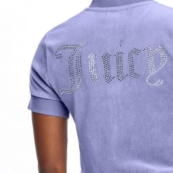 Juicy Couture Short Sleeve Big Bling Velour Track Jacket