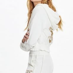 Juicy Couture New Monogram Cropped Velour Hoodie