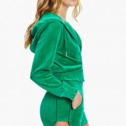 Juicy Couture New Monogram Cropped Velour Hoodie