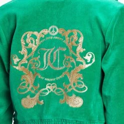 Juicy Couture New Monogram Cropped Velour Hoodie