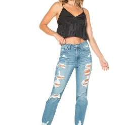 Juicy Couture Venice Destroyed Hem Straight Leg Jeans New