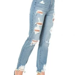 Juicy Couture Venice Destroyed Hem Straight Leg Jeans New