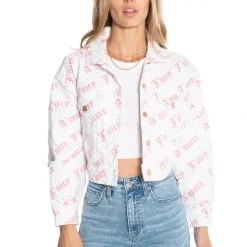 Juicy Couture The Denim Shop Amore Juicy Print Signature Denim Jacket