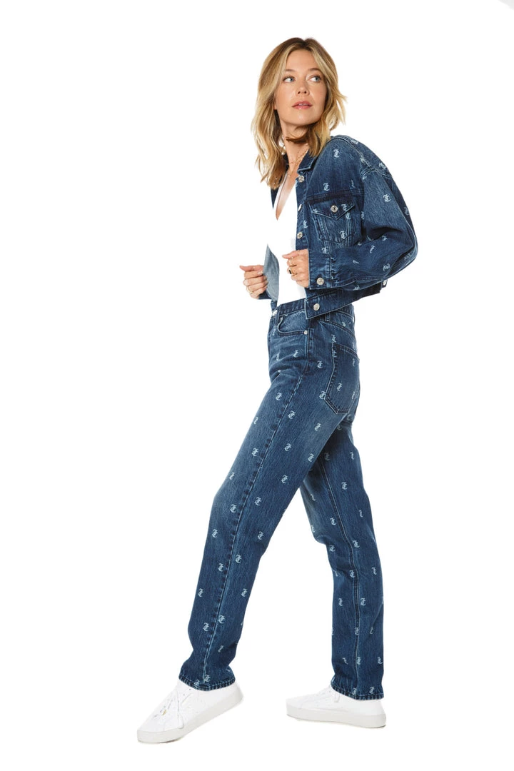 Juicy Couture Belvedere Relaxed-Fit Monogram Jeans The Denim Shop 3 Juicy Couture Belvedere Relaxed-Fit Monogram Jeans The Denim Shop