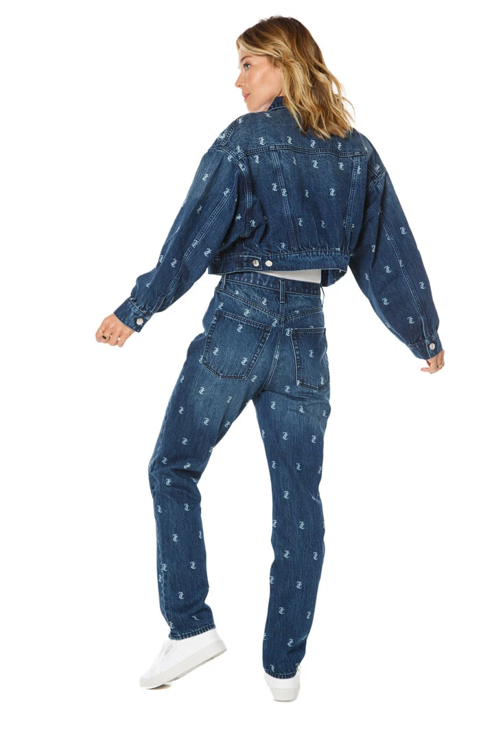 Juicy Couture Belvedere Relaxed-Fit Monogram Jeans The Denim Shop 4 Juicy Couture Belvedere Relaxed-Fit Monogram Jeans The Denim Shop