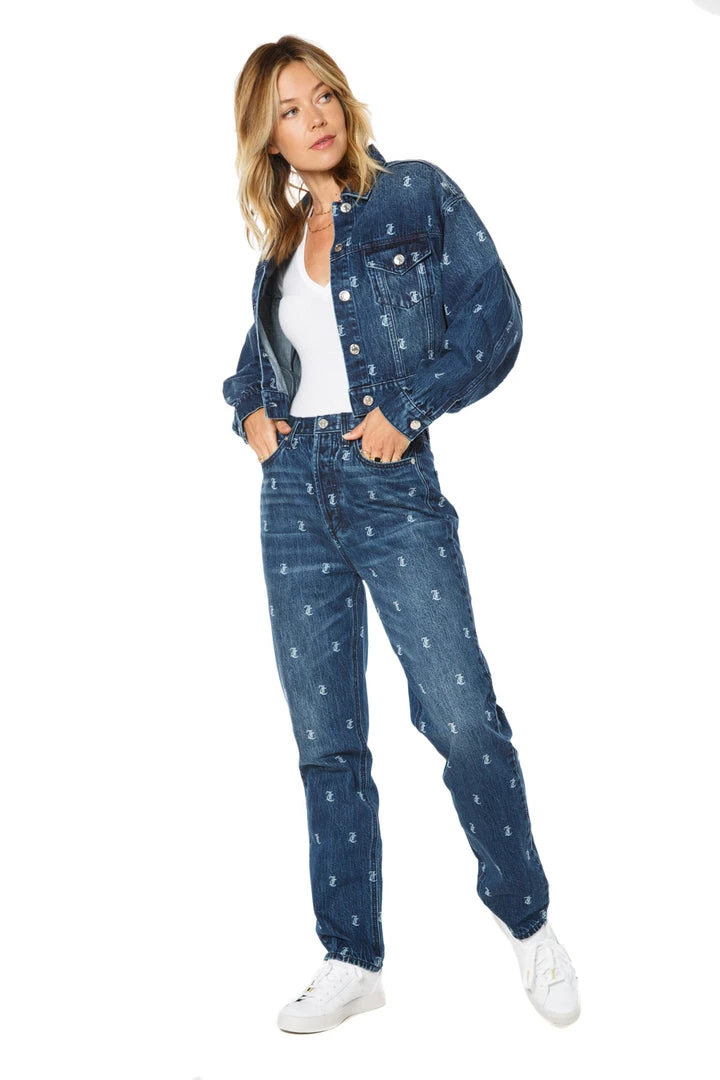 Juicy Couture Belvedere Relaxed-Fit Monogram Jeans The Denim Shop 5 Juicy Couture Belvedere Relaxed-Fit Monogram Jeans The Denim Shop