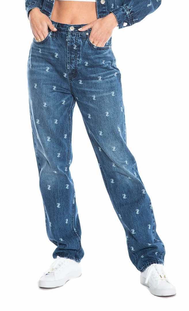 Juicy Couture Belvedere Relaxed-Fit Monogram Jeans The Denim Shop 6 Juicy Couture Belvedere Relaxed-Fit Monogram Jeans The Denim Shop