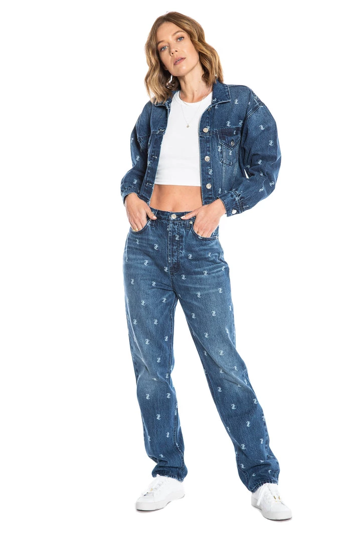Juicy Couture Belvedere Relaxed-Fit Monogram Jeans The Denim Shop 7 Juicy Couture Belvedere Relaxed-Fit Monogram Jeans The Denim Shop