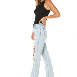 Juicy Couture Venice Destroyed Rhinestones Straight Leg Jeans New 9 Juicy Couture Venice Destroyed Rhinestones Straight Leg Jeans New