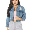 Juicy Couture Signature Destroyed Denim Jacket New