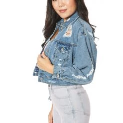 Juicy Couture Signature Destroyed Denim Jacket New