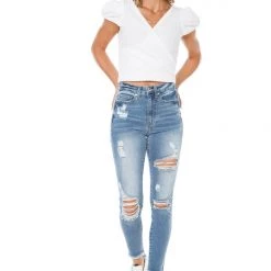 Juicy Couture Melrose Destroy High Rise Skinny Jeans