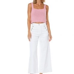 Juicy Couture New Coastal Crop Button Detail Wide Leg Jeans