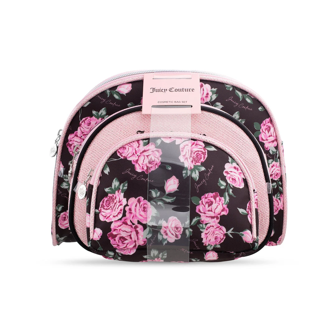Juicy Couture Rosey Makeup Bag Set 3 Juicy Couture Rosey Makeup Bag Set