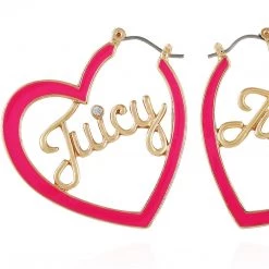 Juicy Couture Juicy Heart Hoop Earrings New