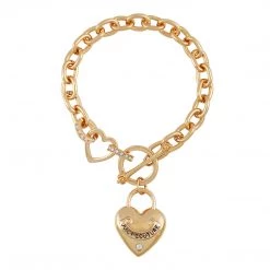 Juicy Couture Heart Pendant Charm Bracelet